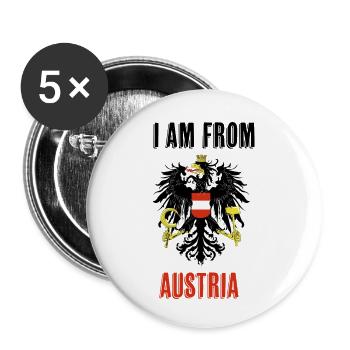 Je viens d'Autriche - Lot de 5 petits badges (25 mm) - blanc - Devant