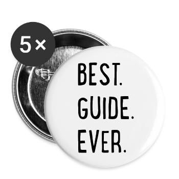 BEST GUIDE EVER - Buttons klein 25 mm (5er Pack) - Weiß - Vorne