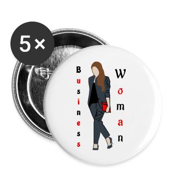 Affaires Femmes Noir /Rouge - Lot de 5 petits badges (25 mm) - blanc - Devant