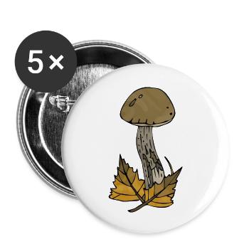Pilz - Buttons klein 25 mm (5er Pack) - Weiß - Vorne