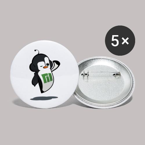 Manjaro Mascot wink hello left - Buttons klein 25 mm (5er Pack)