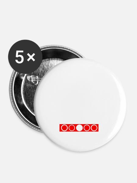 Biathlon Ski - Buttons klein 25 mm (5er Pack) - Weiß
