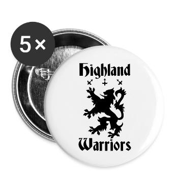 Highland Warriors - Buttons klein 25 mm (5er Pack) - Weiß - Vorne