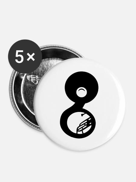 sousaphone. - Buttons klein 25 mm (5er Pack) - Weiß