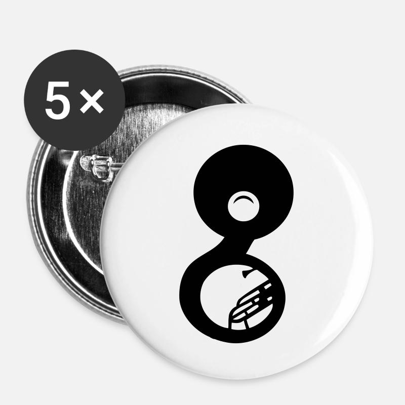 sousaphone. - Buttons klein 25 mm (5er Pack) - Weiß