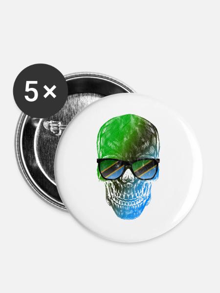 Tansania - Buttons klein 25 mm (5er Pack) - Weiß