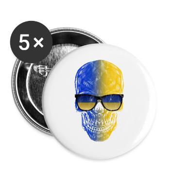 Ukraine - Lot de 5 petits badges (25 mm) - blanc - Devant