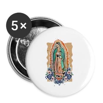 Marie la Vierge - Lot de 5 petits badges (25 mm) - blanc - Devant