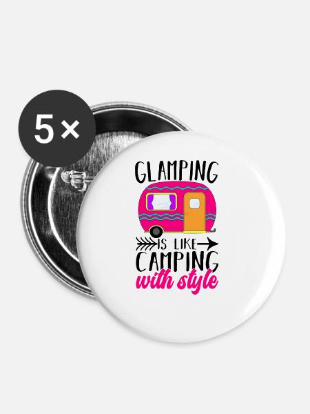 Glamping Glamper - Buttons klein 25 mm (5er Pack) - Weiß