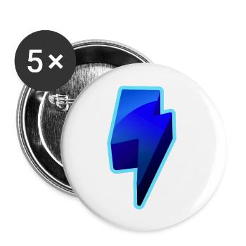 NeonBlitz Lightning Grafik Blau - Buttons klein 25 mm (5er Pack) - Weiß - Vorne