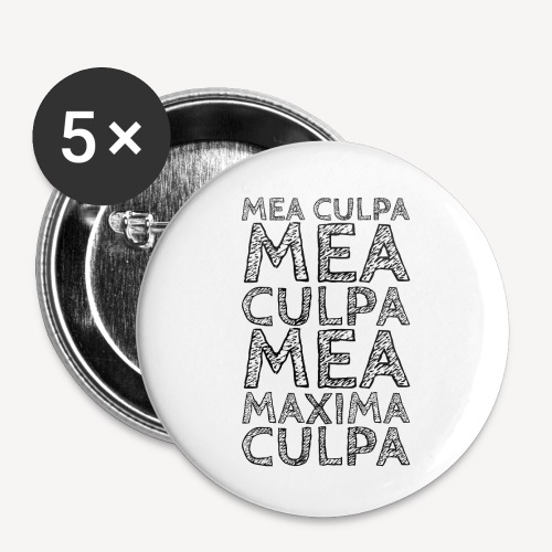 MEA CULPA - Przypinka mała 25 mm (pakiet 5 szt.)