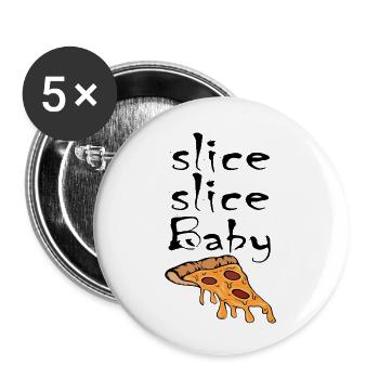 Slice Slice Baby Pizza Slice - Buttons small 1''/25 mm (5-pack) - white - Front