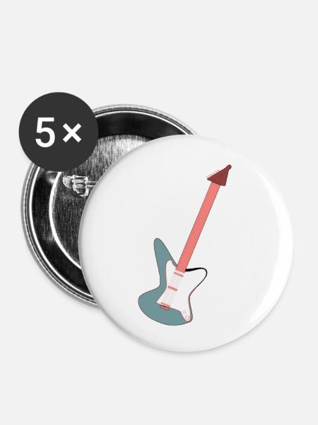 E- Gitarre - Buttons klein 25 mm (5er Pack) - Weiß