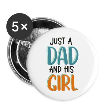 Father Daughter | Parents Gift | Gifts Children - Buttons small 1''/25 mm (5-pack) - white - Front