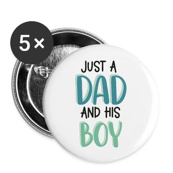 Father & Son | Parents gifts | Gifts Children - Buttons small 1''/25 mm (5-pack) - white - Front