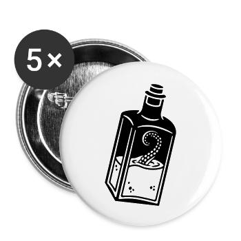 Oktopus in der Flasche - Buttons klein 25 mm (5er Pack) - Weiß - Vorne