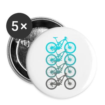 Vélo Vélo Vélo Vélo - Lot de 5 petits badges (25 mm) - blanc - Devant