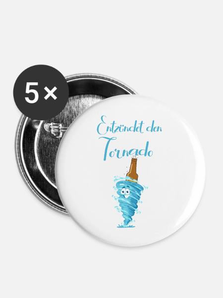 Entzündet den Tornado - Buttons klein 25 mm (5er Pack) - Weiß