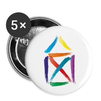 buntes haus - Buttons klein 25 mm (5er Pack) - Weiß - Vorne