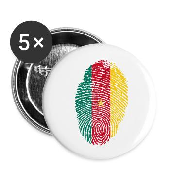 Cameroon - Buttons small 1''/25 mm (5-pack) - white - Front
