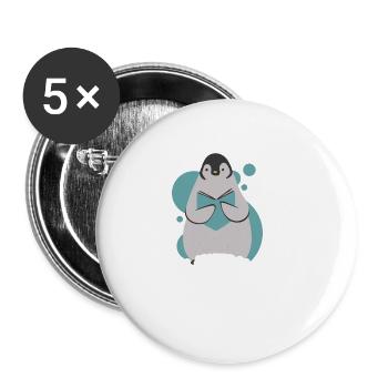 Bien sûr, je suis génial, je suis un pingouin - Lot de 5 petits badges (25 mm) - blanc - Devant
