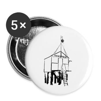Drowning house on the beach of Terschelling - Buttons small 1''/25 mm (5-pack) - white - Front