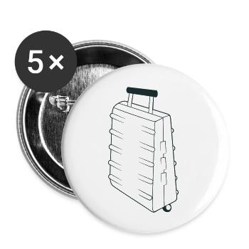 Strong tough standing upright suitcase - Buttons small 1''/25 mm (5-pack) - white - Front