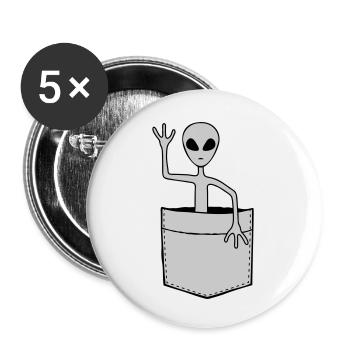 Shirt Bag Science Fiction Alien - Buttons small 1''/25 mm (5-pack) - white - Front