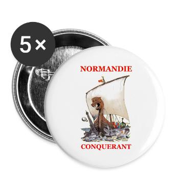 NORMANDIE CONQUERANT Kreation Louis RUNEMBERG © - Buttons klein 25 mm (5er Pack) - Weiß - Vorne