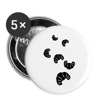 Icône croissant - Lot de 5 petits badges (25 mm) - blanc - Devant