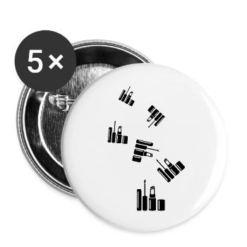 Make Up Cosmetics Icon - Buttons small 1''/25 mm (5-pack) - white - Front