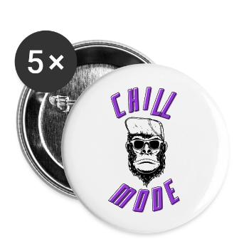 Chilled monkey - Buttons small 1''/25 mm (5-pack) - white - Front