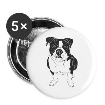 American Bully XL - Buttons klein 25 mm (5er Pack) - Weiß - Vorne