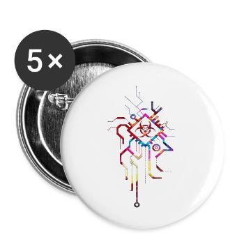 Hacking hackers hacker computer malware esport trojan - Buttons small 1''/25 mm (5-pack) - white - Front