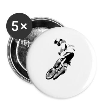 BMX Rennsport - Buttons klein 25 mm (5er Pack) - Weiß - Vorne