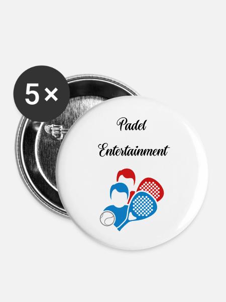 Padel Unterhaltung - Buttons klein 25 mm (5er Pack) - Weiß