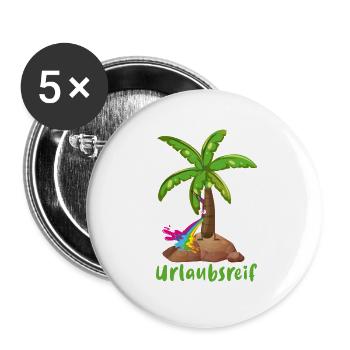 urlaubsreif,urlaub,ferien,palme,insel - Buttons klein 25 mm (5er Pack) - Weiß - Vorne
