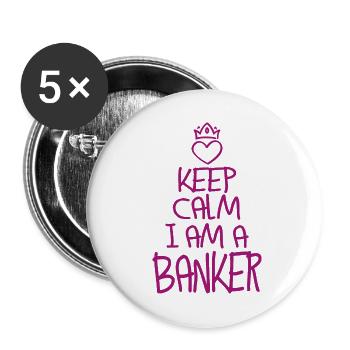 Keep Calm Bankkaufmann cool Bankkaufmann Geschenk - Buttons klein 25 mm (5er Pack) - Weiß - Vorne
