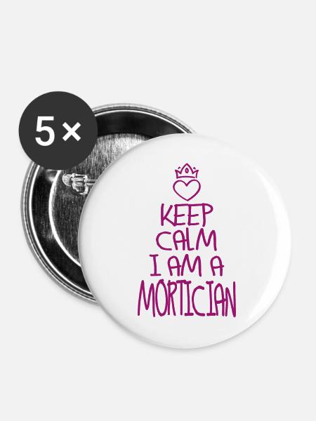 Keep Calm Bestatter - Buttons klein 25 mm (5er Pack) - Weiß