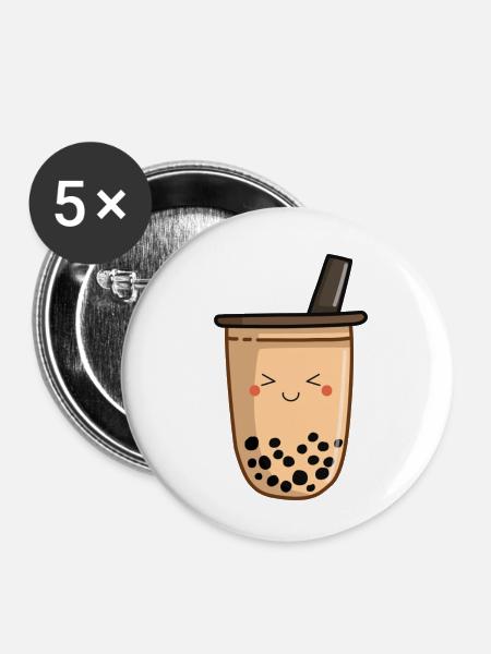 Boba - Buttons klein 25 mm (5er Pack) - Weiß