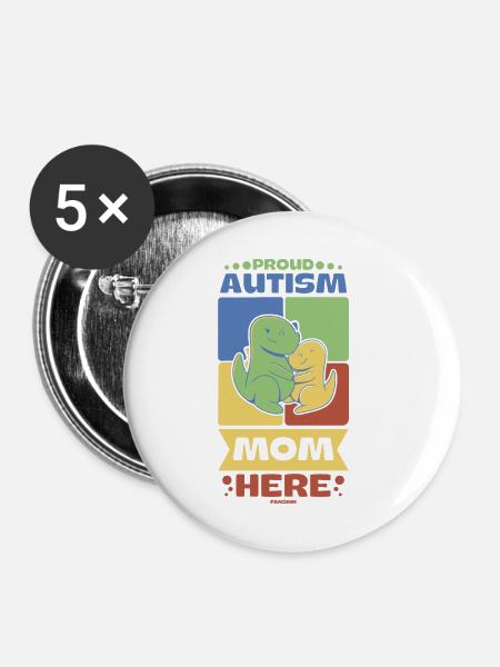 stolze Mutter eines Autisten - Buttons klein 25 mm (5er Pack) - Weiß