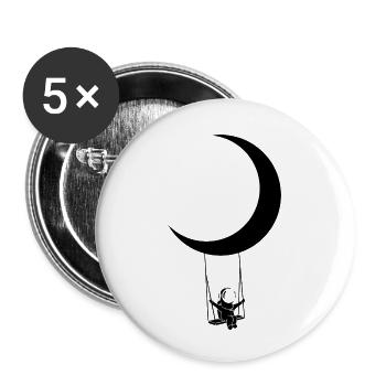Mond Sterne Astronomie - Buttons klein 25 mm (5er Pack) - Weiß - Vorne