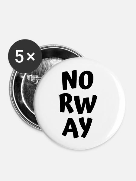 Norwegen - Buttons klein 25 mm (5er Pack) - Weiß