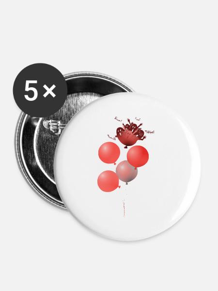 Halloween Party - Buttons klein 25 mm (5er Pack) - Weiß