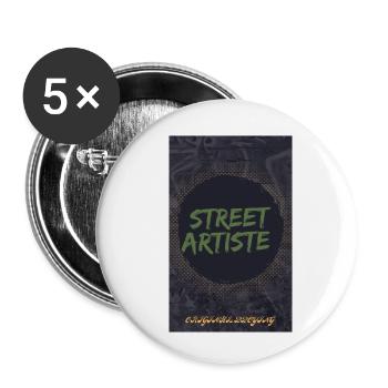 STRAßENKÜNSTLER - Buttons klein 25 mm (5er Pack) - Weiß - Vorne