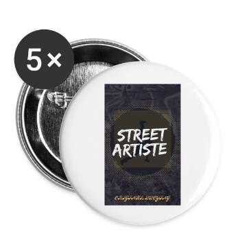 Ursprünglicher Straßenkünstler - Buttons klein 25 mm (5er Pack) - Weiß - Vorne