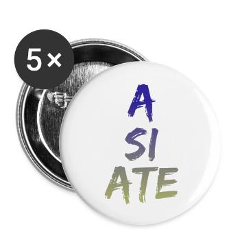 A SI ATE - Design nouveau et cool ++ NOUVEAU STYLE ++ - Lot de 5 petits badges (25 mm) - blanc - Devant