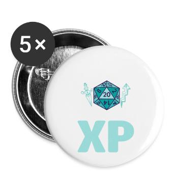 Stylo et papier pour RPG Gaming Father - Lot de 5 petits badges (25 mm) - blanc - Devant