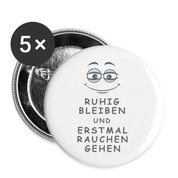 Rauchen gehen - Buttons klein 25 mm (5er Pack) - Weiß - Vorne