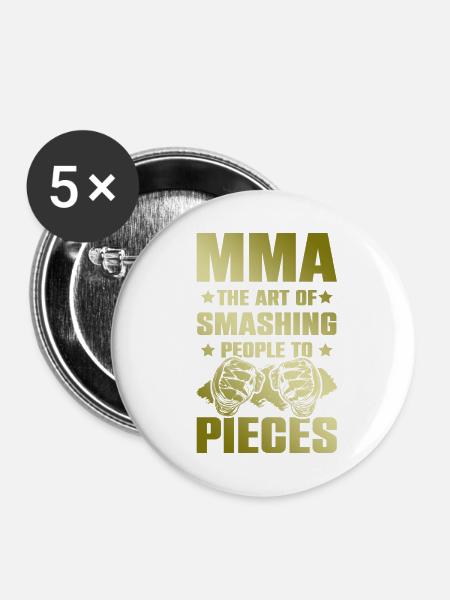 Mma Mixed matrial arts - Buttons klein 25 mm (5er Pack) - Weiß